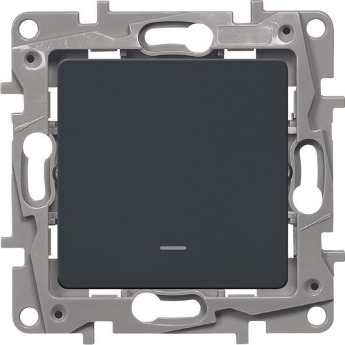 Переключатель с подсветкой без рамки Legrand Etika 1-кл. проходной антрацит картинка